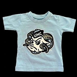 Little King Baby 12 months Cotton Crewneck UNC Tarheels T Shirt Blue Ramses